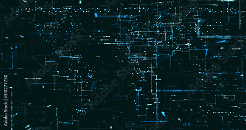 Abstract digital network data background, 3D rendering