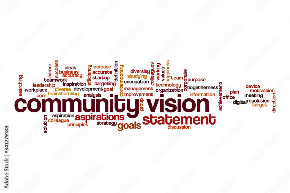 Community vision word cloud concept Community vision word cloud concept