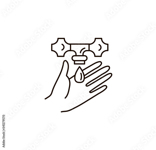 Hand hygiene line icon. Simple Minimal Pictogram. Personal hygiene, disease prevention and healthcare hand