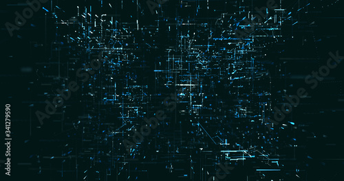 Abstract digital network data background, 3D rendering