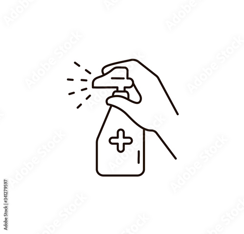 Hand hygiene line icon. Simple Minimal Pictogram. Personal hygiene, disease prevention and healthcare hand