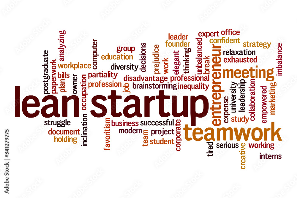 Lean startup word cloud concept Lean startup word cloud concept