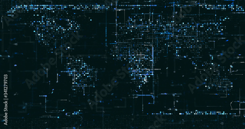 Abstract digital network data background, 3D rendering