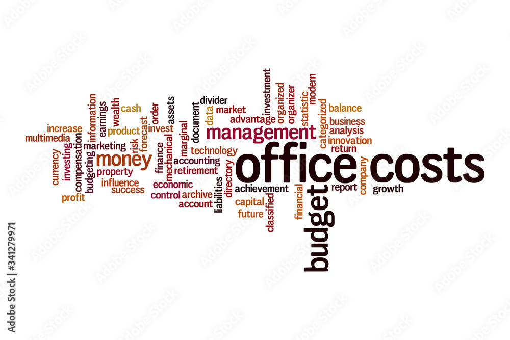 Office costs word cloud concept