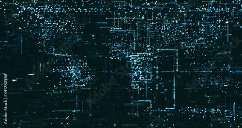 Abstract digital network data background, 3D rendering