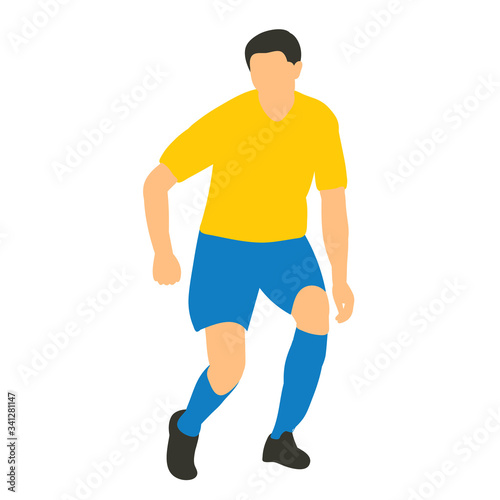 flat style soccer player, football, sport © zolotons