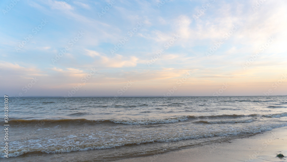 sunset on the sea. view from the shore sunset on the sea. view from the shore