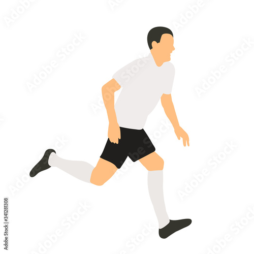 white background, in a flat style soccer player © zolotons