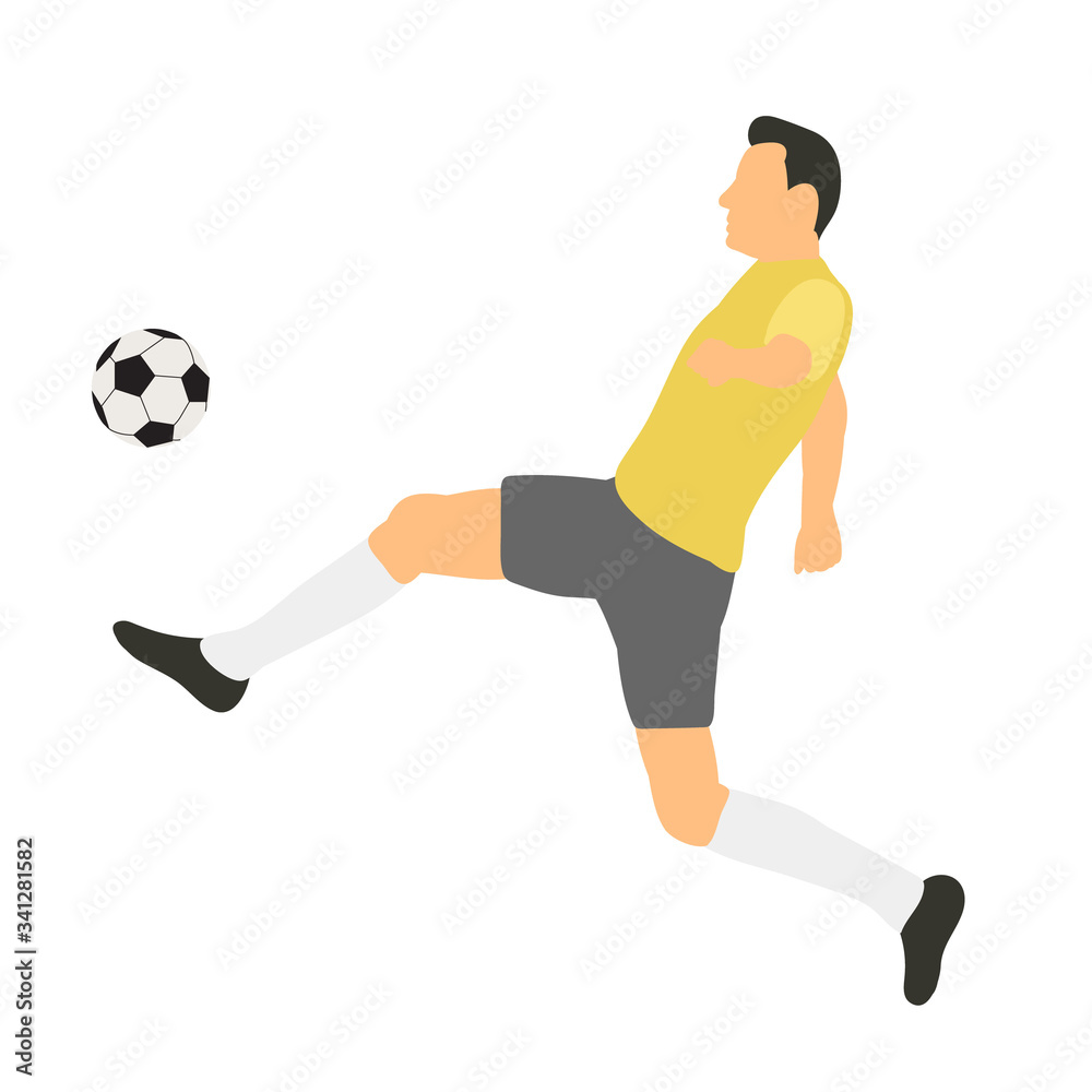 vector, on a white background, in a flat style soccer player