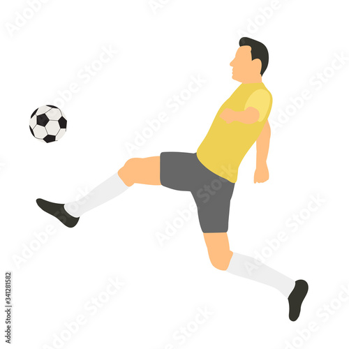 vector, on a white background, in a flat style soccer player