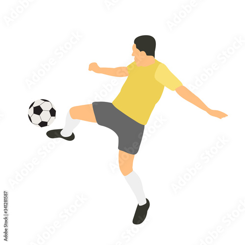 vector  on a white background  in a flat style soccer player