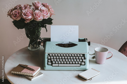 Vintage pastel typewriter photo
