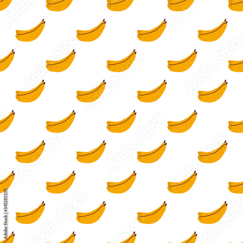 Seamless pattern with yellow bananas. Vector illustration. 