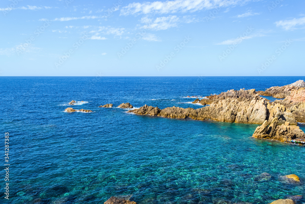 turquoise blue sea in Costa Paradiso