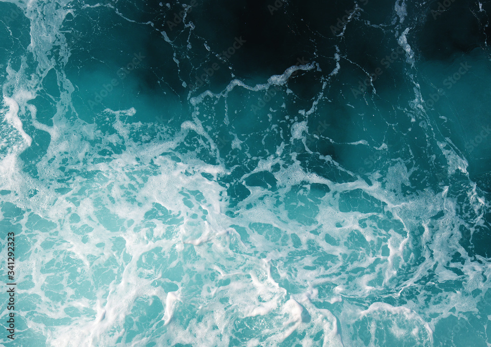 Fototapeta premium Blue sea texture with waves