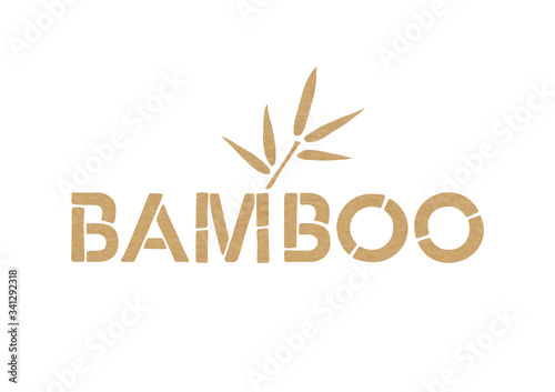 Bamboo Font Icon. Bamboo Text Design. English Vector Logo.