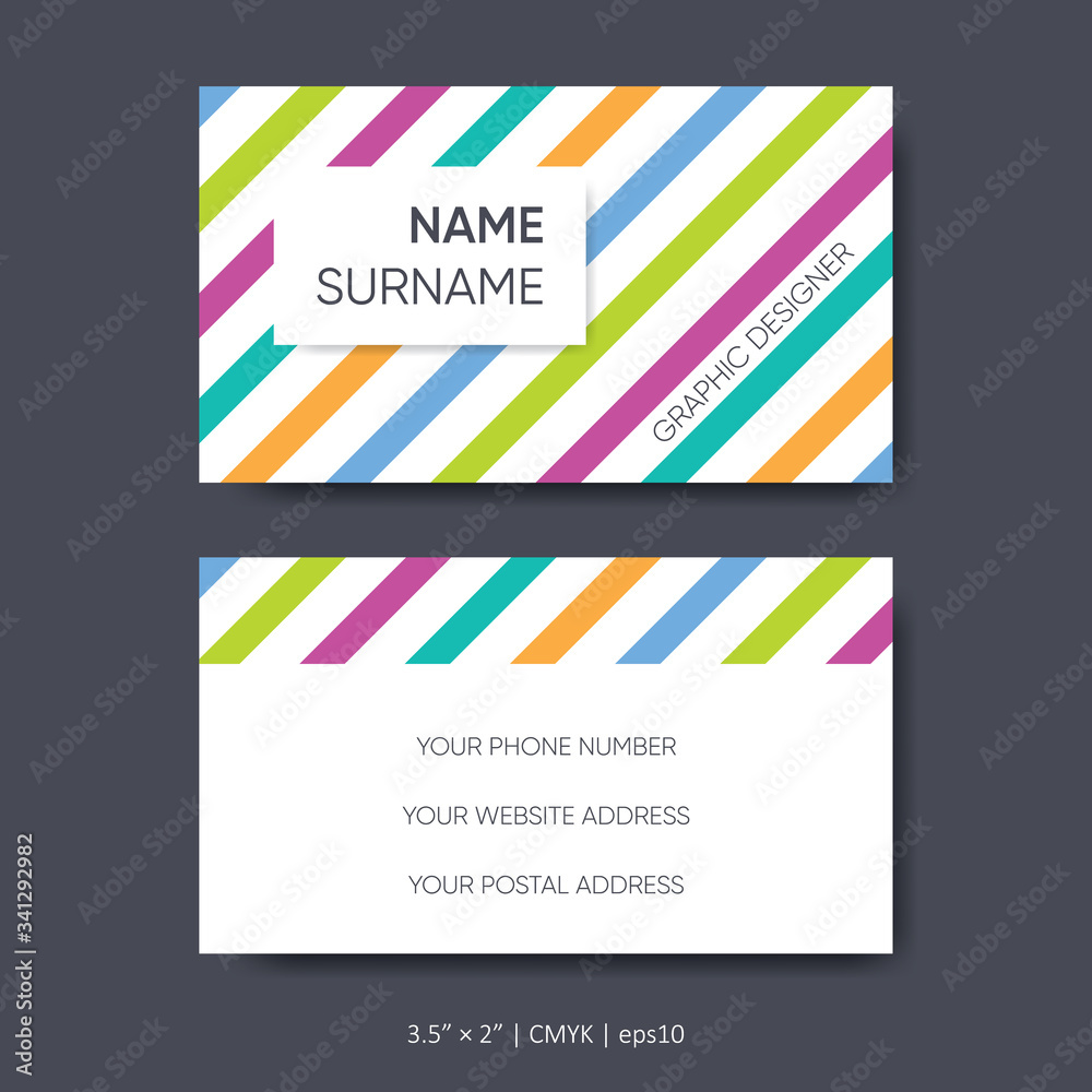 Fotografie Vector business card template abstract graphic designer concept
