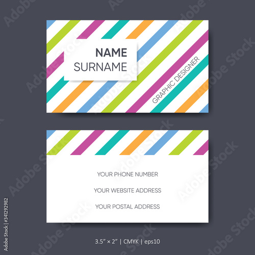 Vector business card template abstract graphic designer concept
