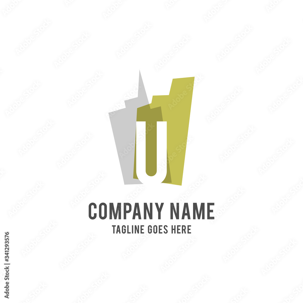 U Letter building logo vector design template U Letter building logo vector design template