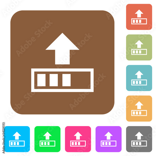 Upload in progress rounded square flat icons