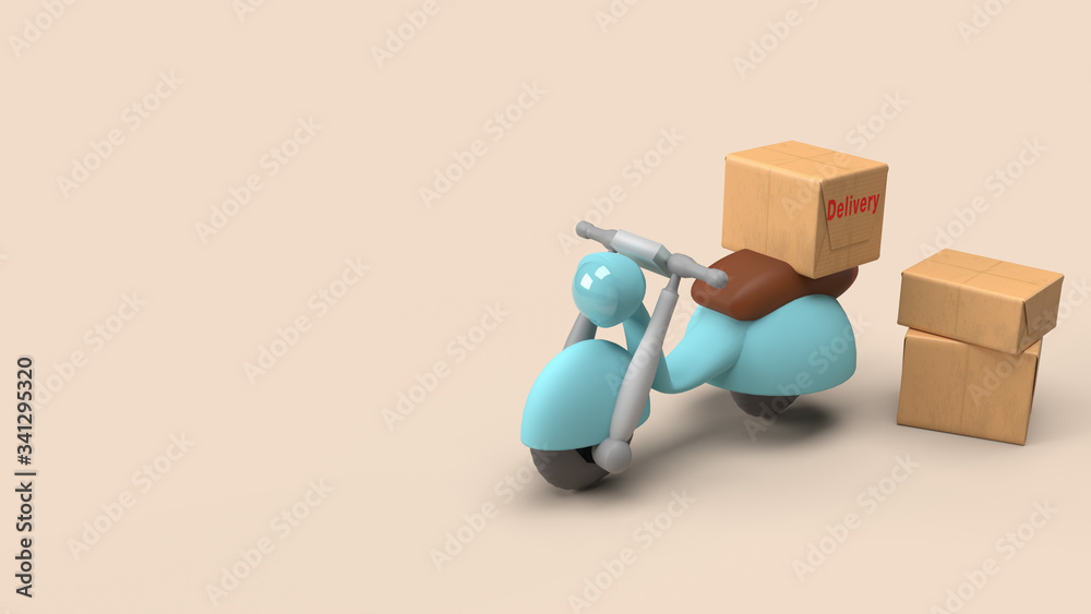 delivery send order with motors bike 3d rendering. delivery send order with motors bike 3d rendering.