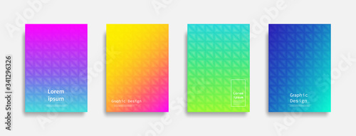 Minimal covers design. Colorful triangle design. Future geometric patterns. Eps10 vector.