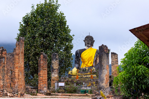 Ancient Ruin of Wat Pia Wat (16th century) Remaining from the war in Meuang Khoun Xieng Khouang Province, Laos