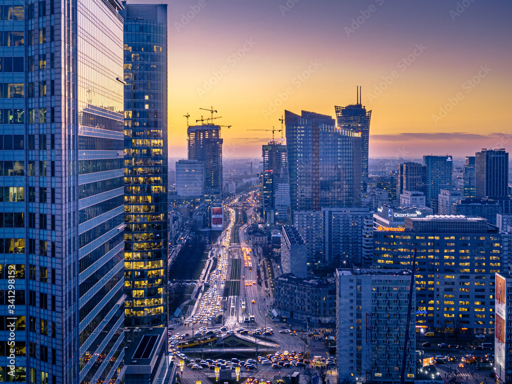 Fototapeta premium Warszawa z lotu ptaka