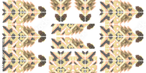 Drapery curves pagan tripe seamless pattern. Indian old surface background. Vector ornament