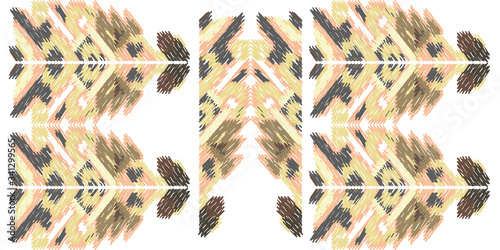 Drapery curves pagan tripe seamless pattern. Indian old surface background. Vector ornament