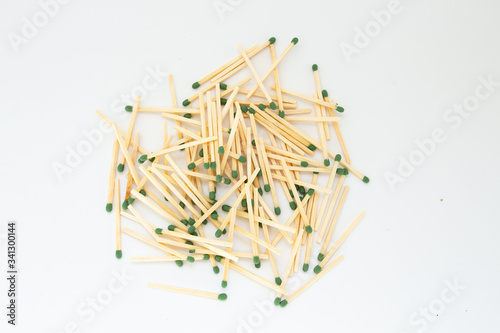 a bunch of matches on a white background