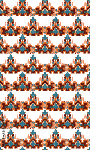 Drapery curves pagan tripe seamless pattern. Indian old surface background. Vector