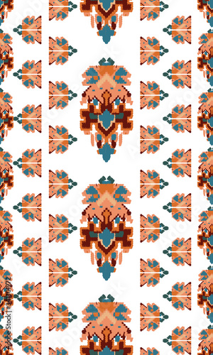Drapery curves pagan tripe seamless pattern. Indian old surface background. Vector