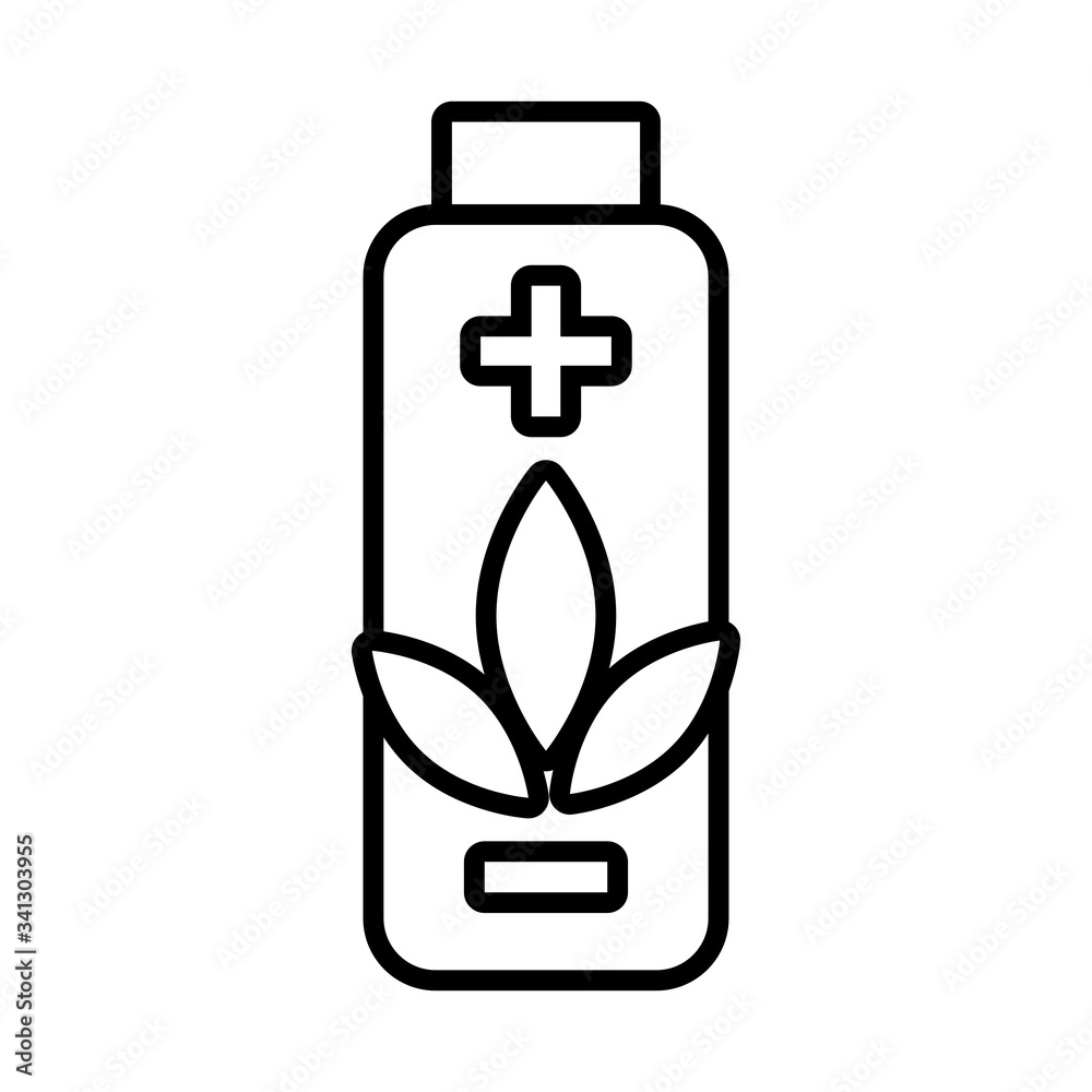 battery power with leafs line style icon