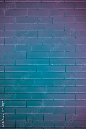 Neon colored brick wall