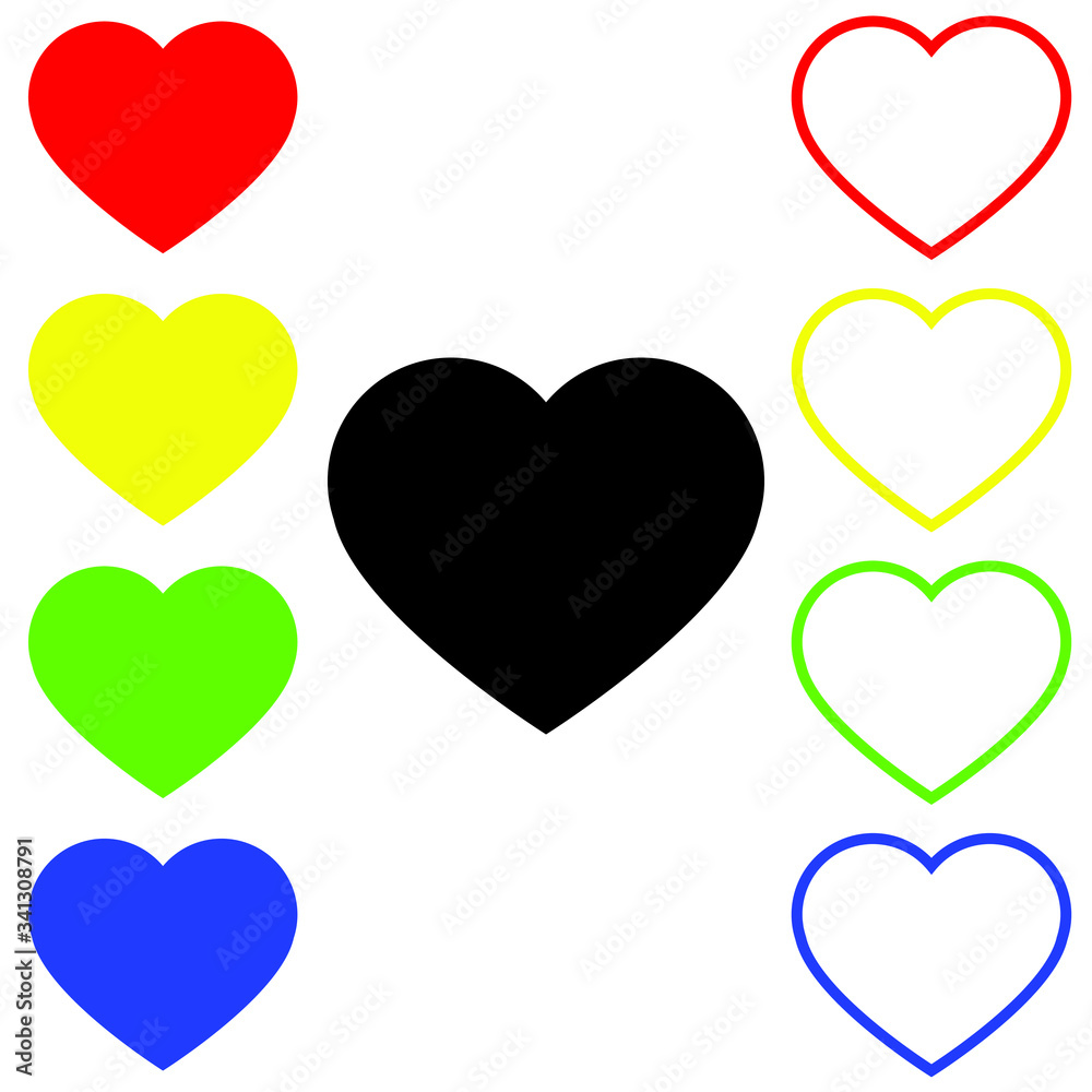 Heart Icon Vector set. love illustration sign collection. valentine symbol.