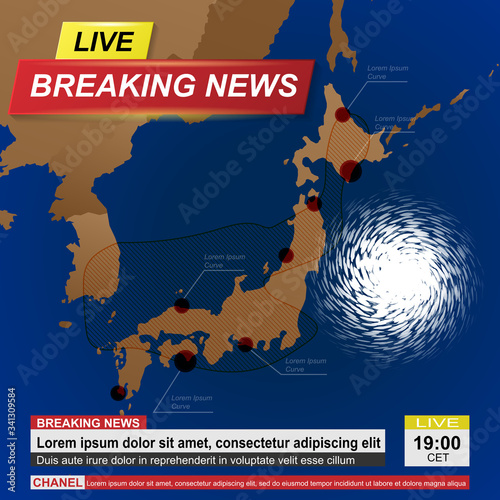 Japan hurricane news background