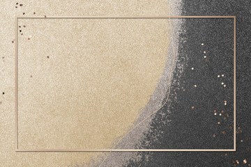Gold frame on stone texture