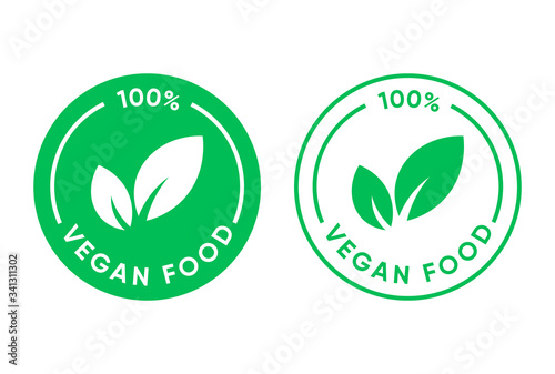 Vegan Food Stamp Flat Icon 