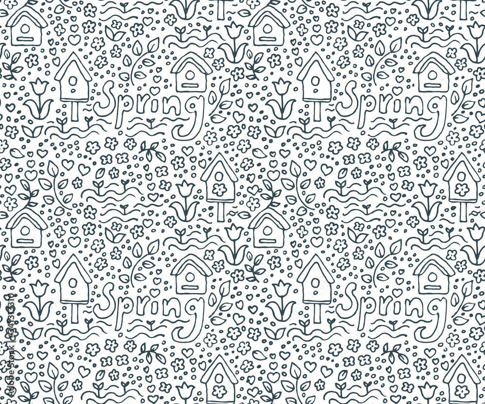 Doodle vector seamless pattern