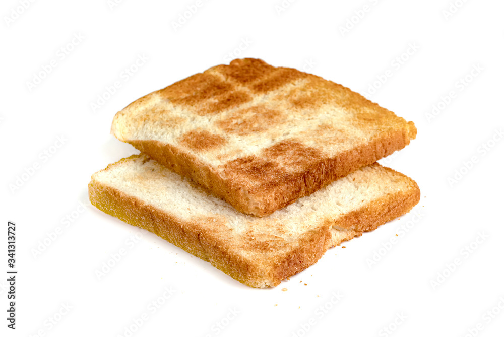 Toasted slice bread isolated on white background Toasted slice bread isolated on white background