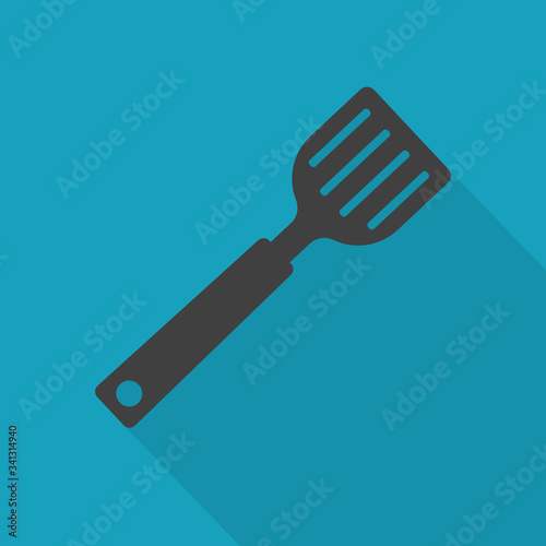 black kitchen spatula icon- vector illustration