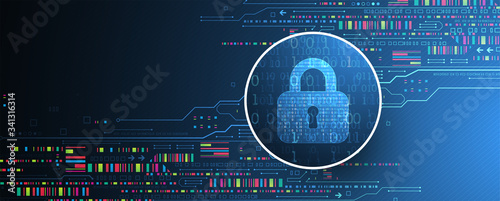 Protection background. Technology security, encode and decrypt.