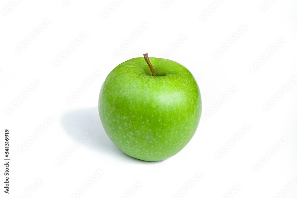 Green apple with isolated on a white background Green apple with isolated on a white background