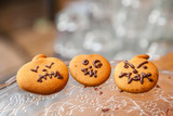 evil cookies, three menacing faces cookies, Halloween decoration