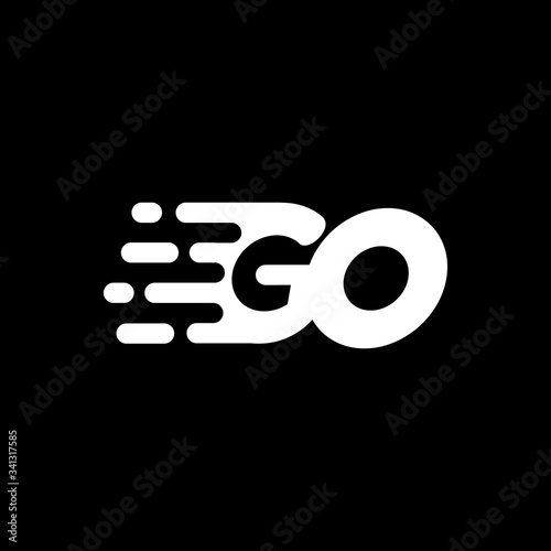 Go text speed icon logo design template