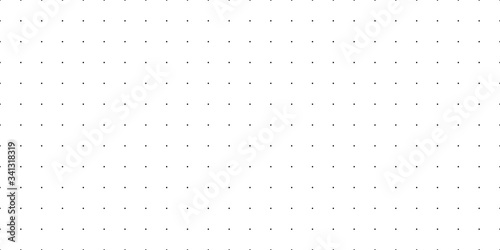 Horizontal seamless vector black dots on white background. Seamless dot grid technology background template.