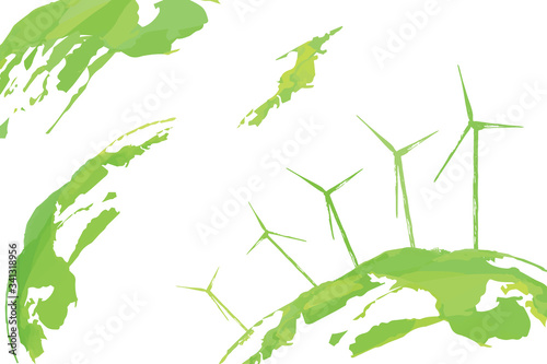 Eco friendly poster template.  Alternative energy sources. Universal use design in fresh spring colors