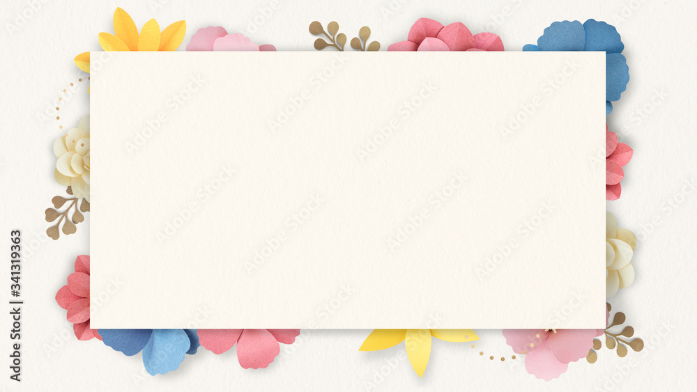 Colorful flowers banner template