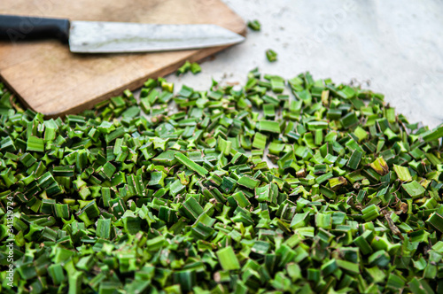 Cissus Quadrangularis or Pet Sung Kat tropical Medicine herb, cut for drying process photo